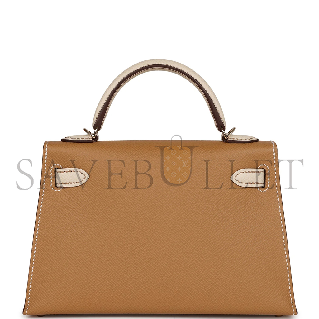 H**mes mini kelly ii epsom biscuit and craie epsom permabrass (19*12*5.5cm)